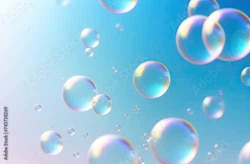 Wallpaper Mural Macro close up of soap bubbles. Transparent drops liquid bubbles molecules. Colorful Abstract Background. Torontodigital.ca