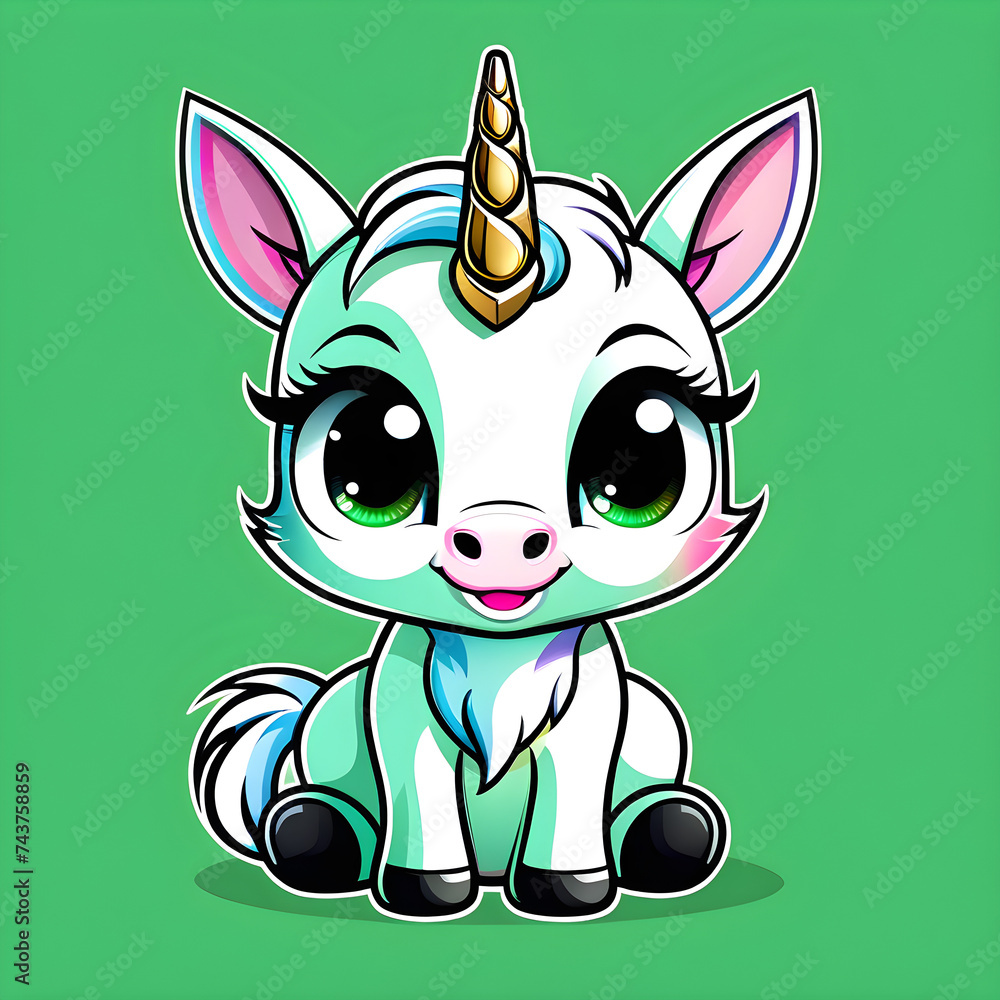 Whimsical Whinnies: Capturing the Charisma of Diverse Expressions in Cute Unicorn Characters.(Generative AI)