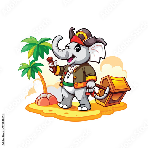 pirate elephan vector © dejanira