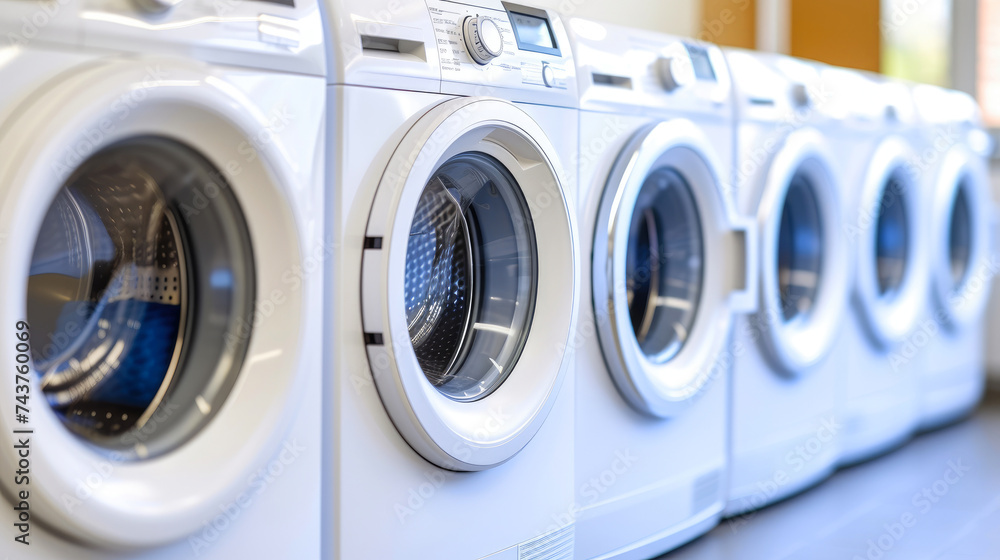 Expansive Coin-Operated Laundry Room Scene Expansive Coin-Operated Laundry Room Scene