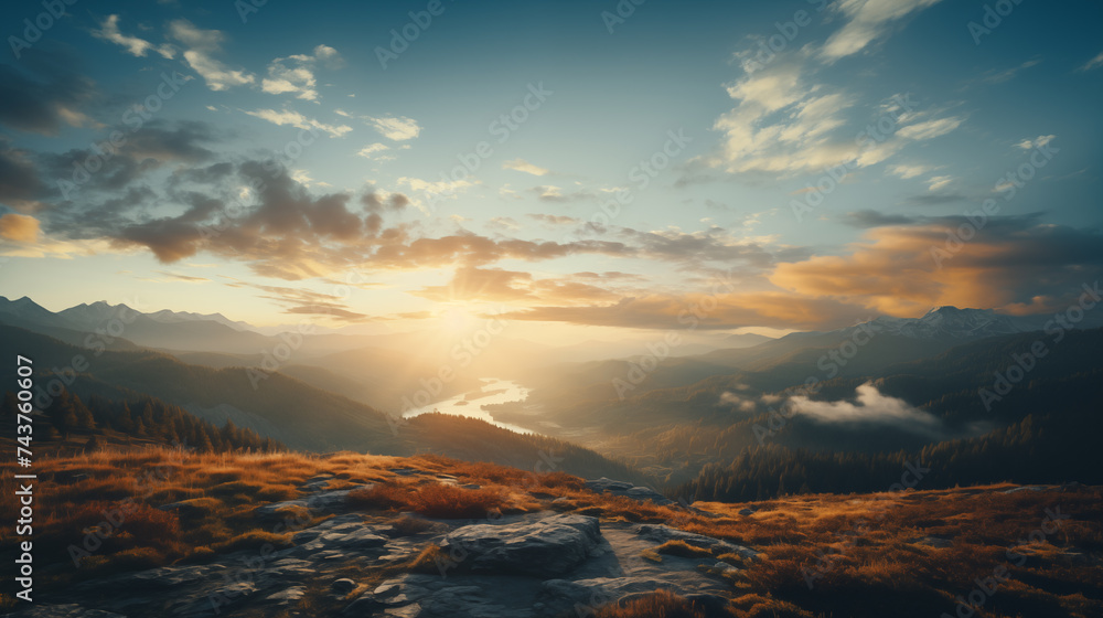 sunset in the mountains sunset in the mountains
