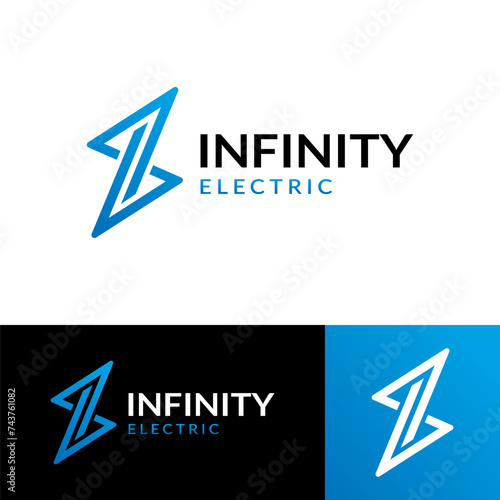 electric infinity logo design vector illustration