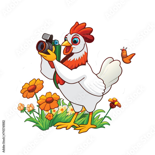 photographer chicken vector