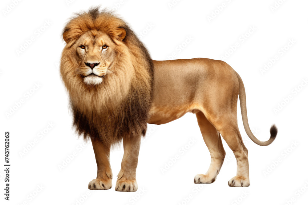 Striking Lion Shot Isolated on Transparent Background