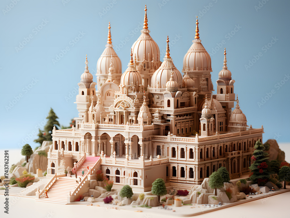 Miniature Indian Hindu Temple. Indian Architecture