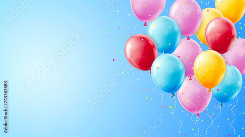 Joyful Balloon Bouquet on Pale Blue