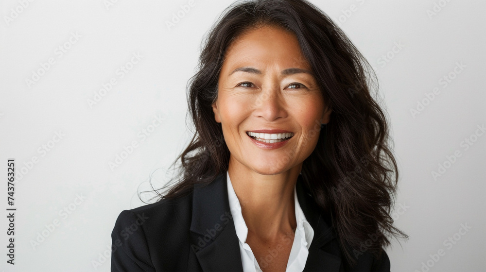 Portrait of a happy senior asian business woman. Portrait of a happy senior asian business woman.