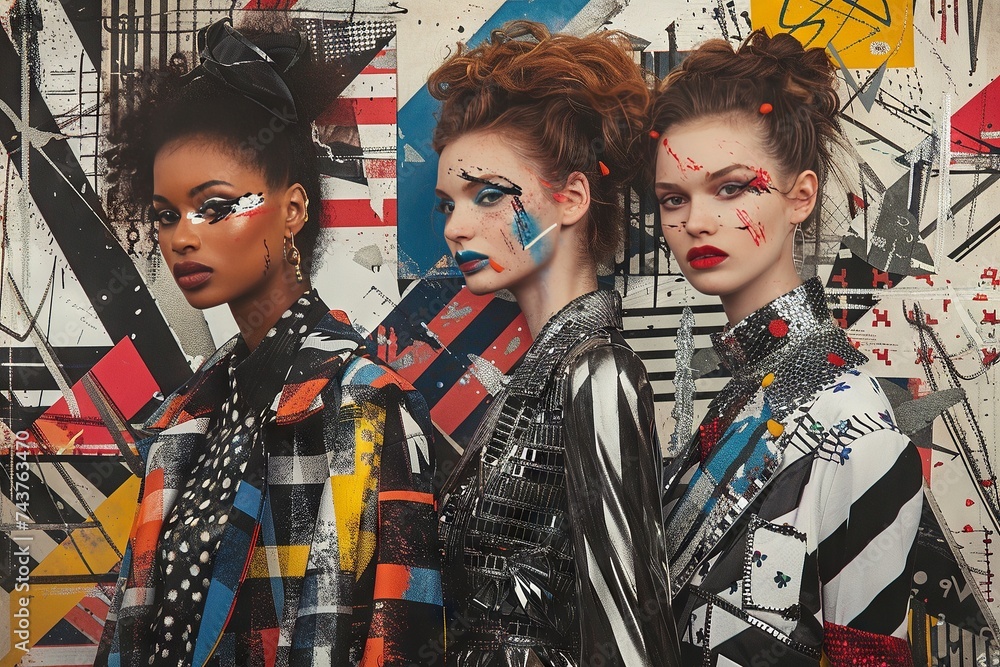 '80s Street Style and Graffiti Art Collage

