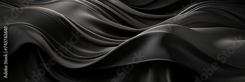 black wavy fabric flowing like a visual symphony, creating a dynamic and elegant movement