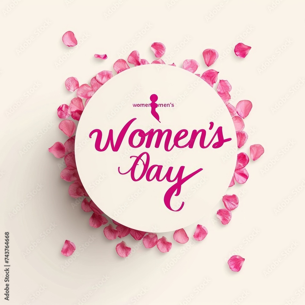 happy women day card with female symbol