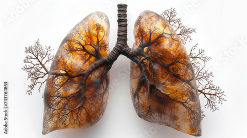lungs in the form of branches and leaves photo