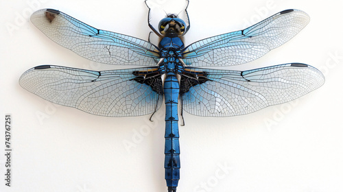 Libellula depressa is a blue bug species of dragon. photo