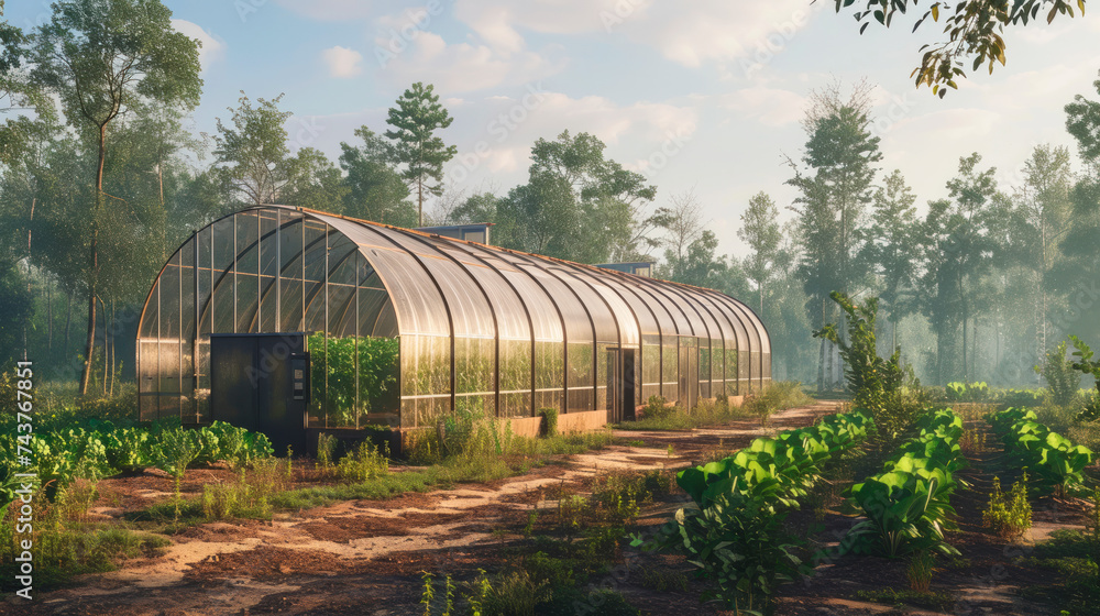 Greenhouse nursery for growing lettuce and other vegetables. Greenhouse nursery for growing lettuce and other vegetables.
