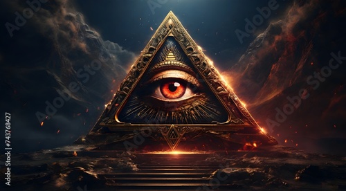 the Illuminati eye in the triangle photo