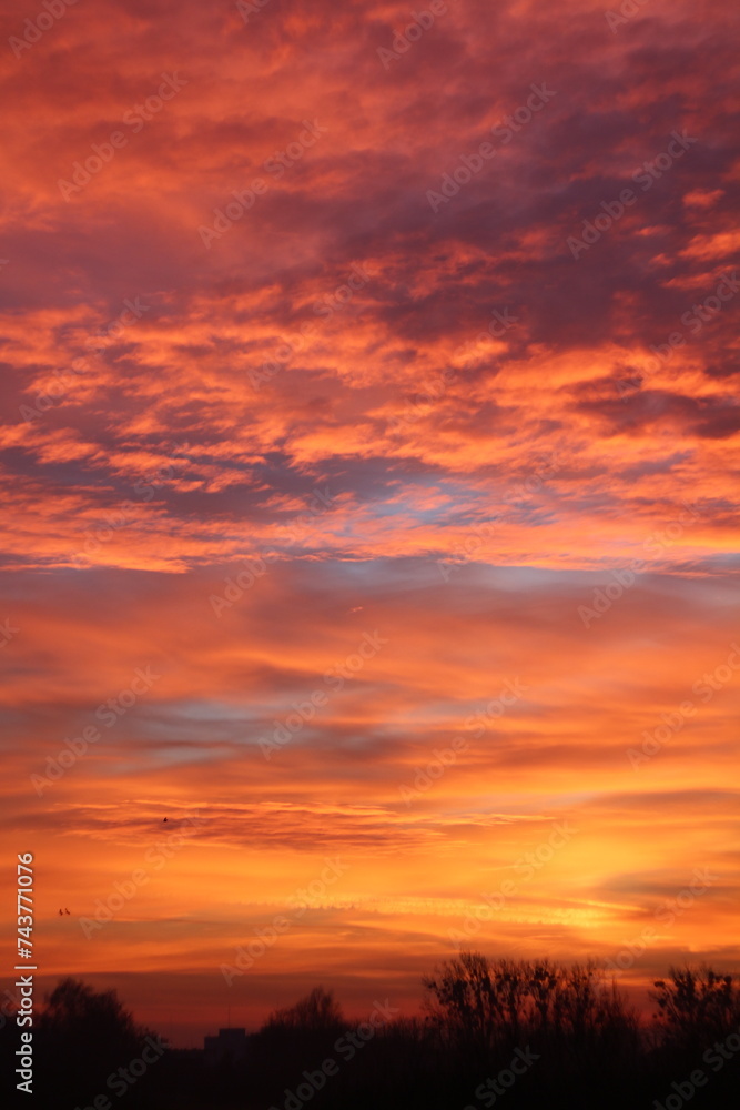 red sunset sky