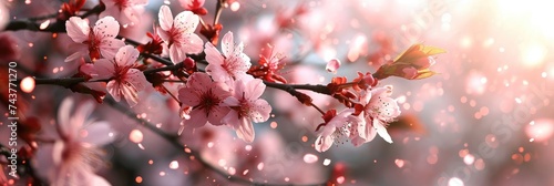 Sakura Japanese cherry tree branch banner photo