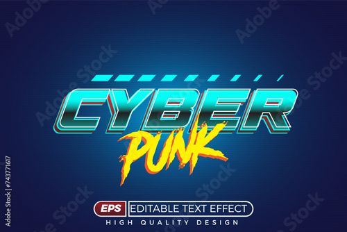3D text effect cyber punk modern