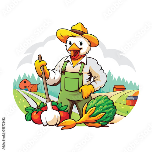 farmer chiken character vector