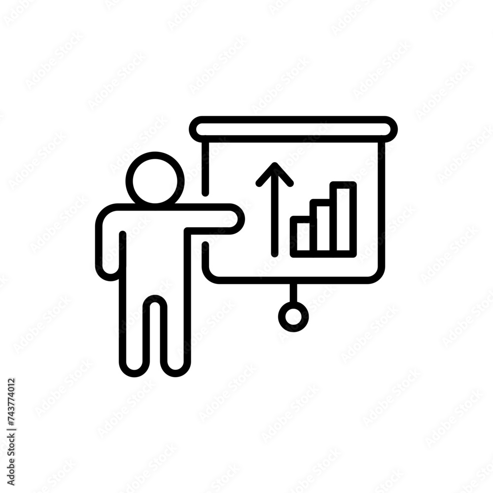 Presentation outline icons, minimalist vector illustration ,simple transparent graphic element .Isolated on white background Presentation outline icons, minimalist vector illustration ,simple transparent graphic element .Isolated on white background