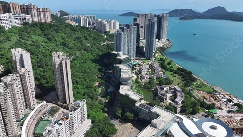 Cyberport Pok Fu Lam Aberdeen HKU is Hong Kong digital technology flagship and entrepreneurship incubation base, creating new economic power and flourishing innovation ecosystem,aerial drone Skyview photo