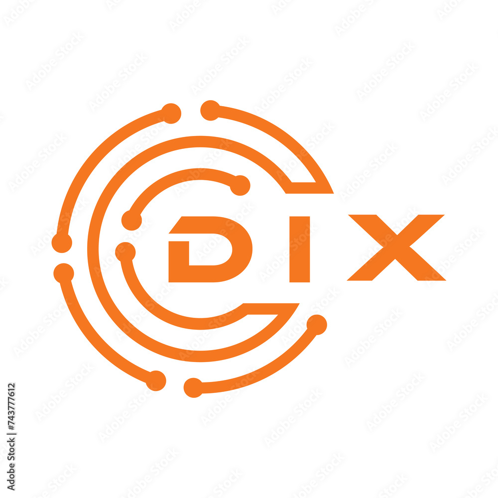 DIX letter design. DIX letter technology logo design on white ...