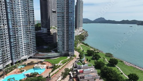 Cyberport Pok Fu Lam Aberdeen HKU is Hong Kong digital technology flagship and entrepreneurship incubation base, creating new economic power and flourishing innovation ecosystem,aerial drone Skyview photo