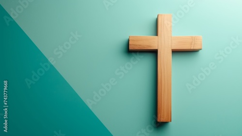 Cross on the wall, Good Friday holiday, minimalist, copyspace.