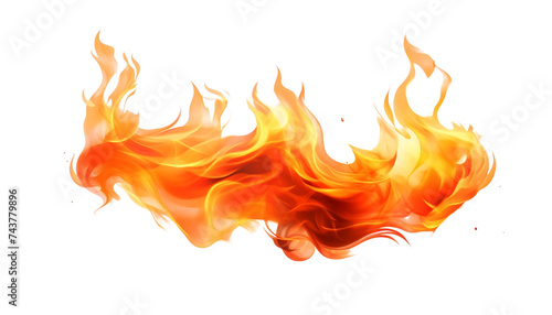 Realistic fire flames isolated on transparent background.
