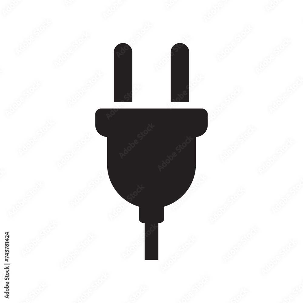 Electric plug vector icon isolated on white background Electric plug vector icon isolated on white background