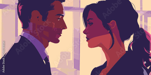 Man and woman discussing with each other