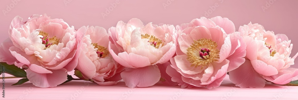 custom made wallpaper toronto digitalA cluster of vibrant pink peony flowers adorning a table, radiating beauty and freshness