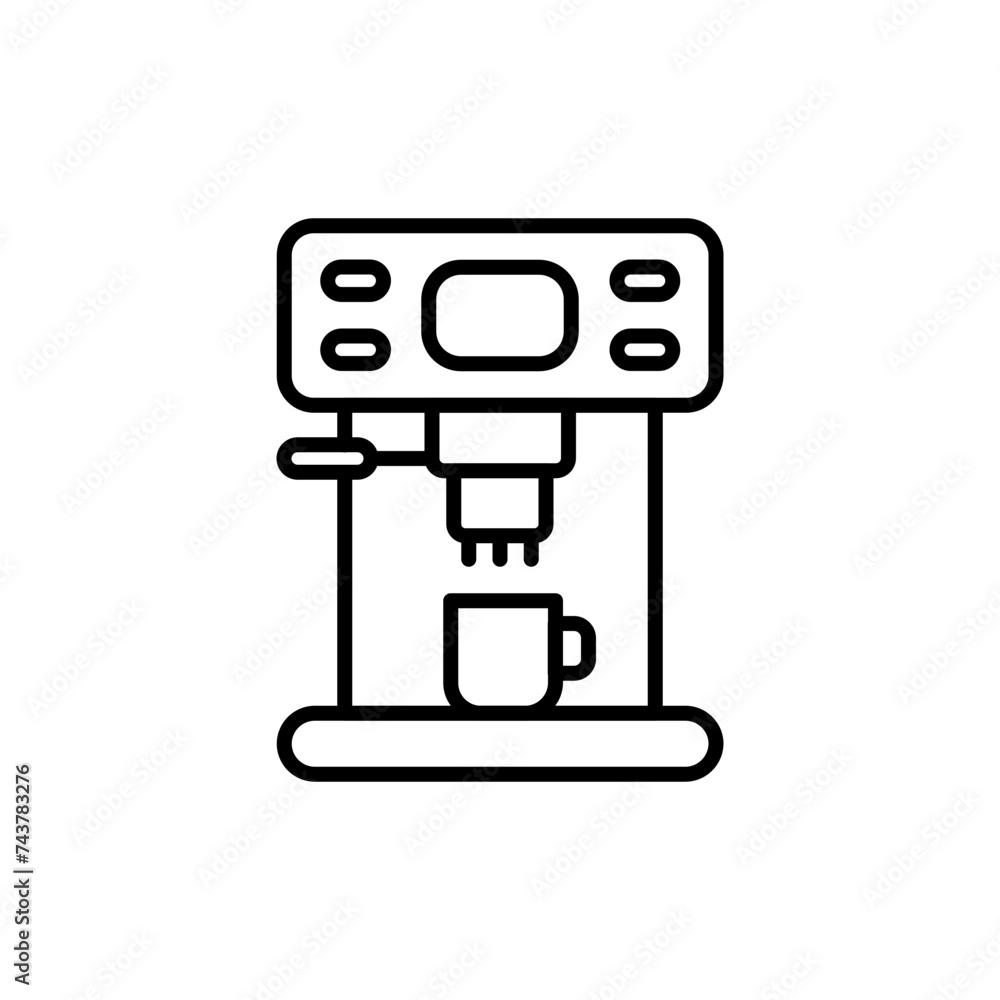 Coffee machine outline icons, minimalist vector illustration ,simple transparent graphic element .Isolated on white background Coffee machine outline icons, minimalist vector illustration ,simple transparent graphic element .Isolated on white background