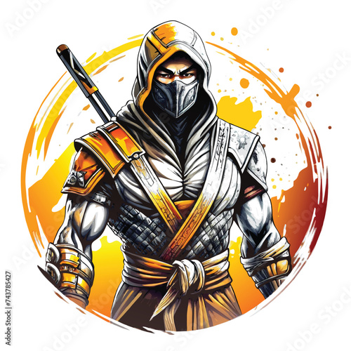 illustration ninja for tshirt design