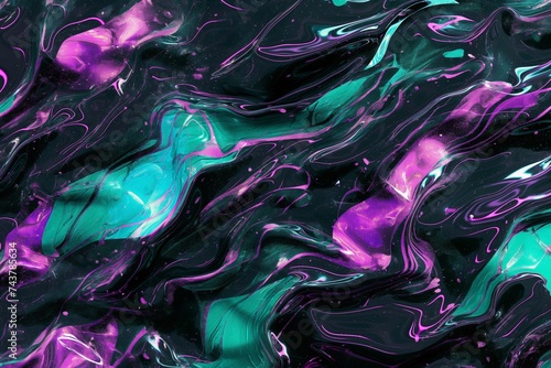 Abstract Swirling Colors Design with Vibrant Teal and Purple Hues for Creative Background Use