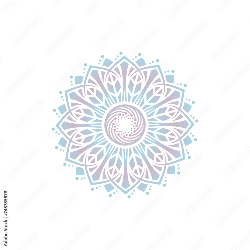 Abstract mandala design floral minimalist luxury logo