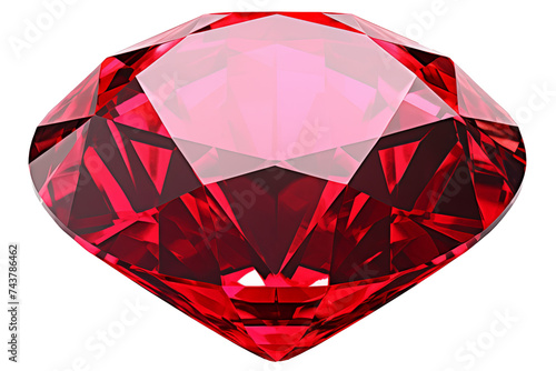 red ruby crystal PNG Jwelery precious rock isolated on transparent background - natural treasure diamond shaped red rock - gem mineral and wedding ring advertising concept photo