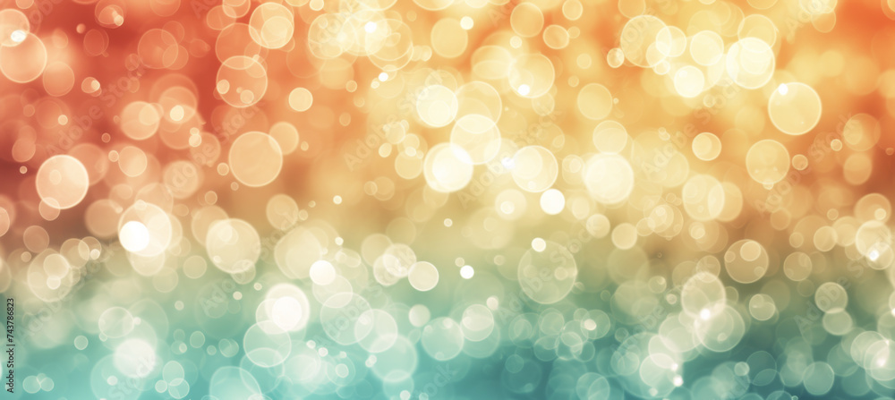 Fototapeta premium Radiant Bokeh Palette, Aquamarine & Amber Tints