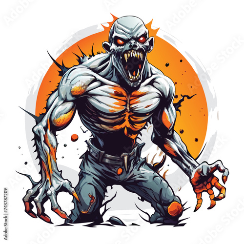 monster zombie for tshirt design