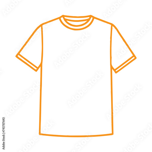 Hand Drawn Orange T Shirt Line Icon