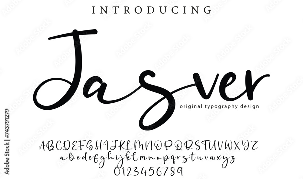 Jasver Font Stylish brush painted an uppercase vector letters, alphabet, typeface Jasver Font Stylish brush painted an uppercase vector letters, alphabet, typeface