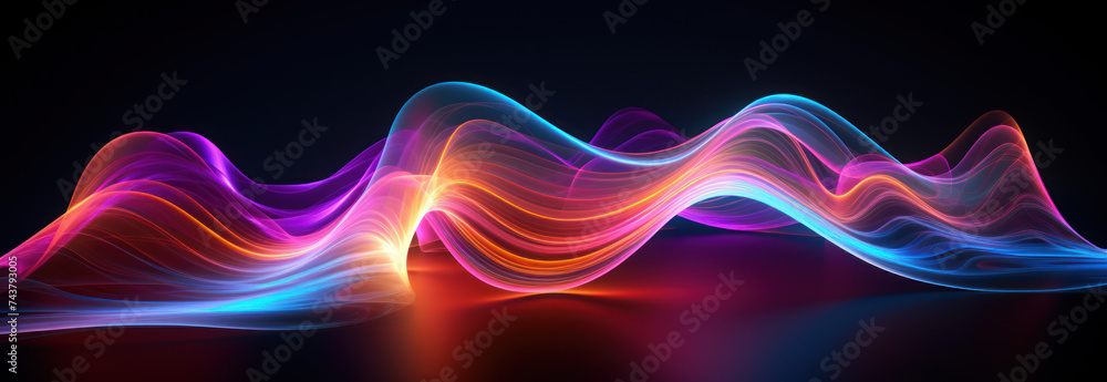 © Mik Saar - Colorful abstract 3D waves of fluid neon liquid