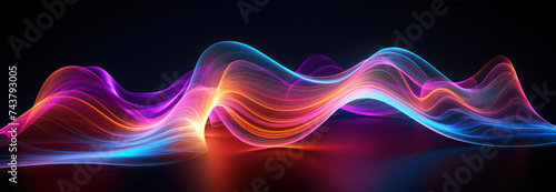 Colorful abstract 3D waves of fluid neon liquid
