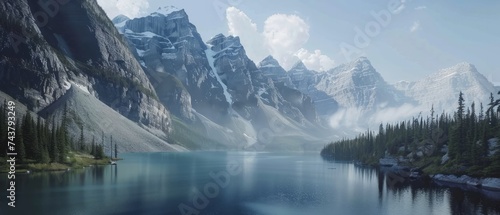 Canadian Rockies in Banff National Park: towering mountains and glacial lakes © Artem