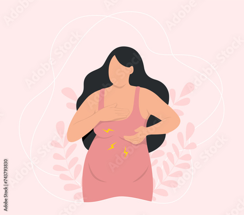 Pregnant woman has breast pain