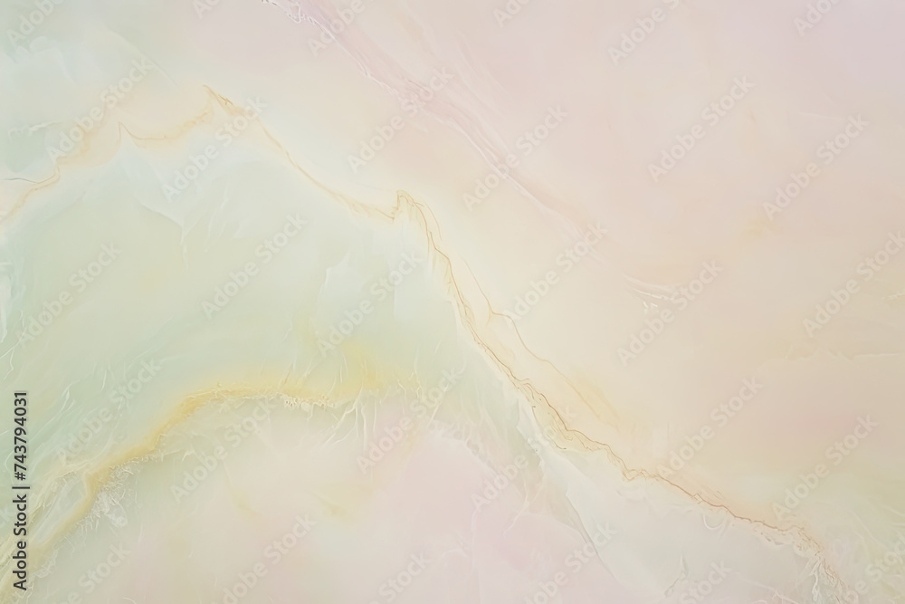 Fototapeta premium This painting features a harmonious blend of pink and green hues, creating a captivating background that evokes feelings of tranquility and freshness