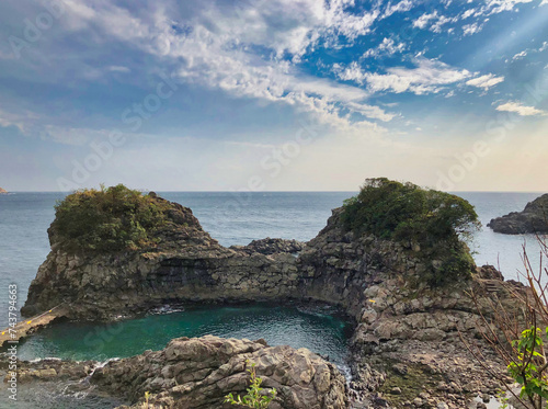 rocky island and views from the sea