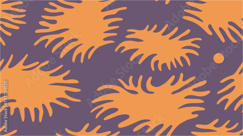 Trendy seamless floral pattern. Vector doodle image. Frame for text of flourishes. Waved pattern. Colorful wavy background. Drawing leopard and zebra pattern. photo