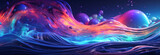 Colorful abstract 3D waves of fluid neon liquid
