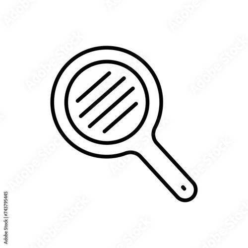 Frying pan outline icons, minimalist vector illustration ,simple transparent graphic element .Isolated on white background