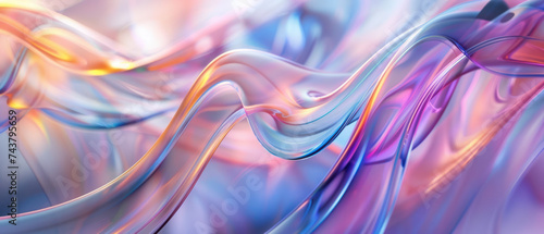 Colorful abstract 3D waves of fluid neon liquid
